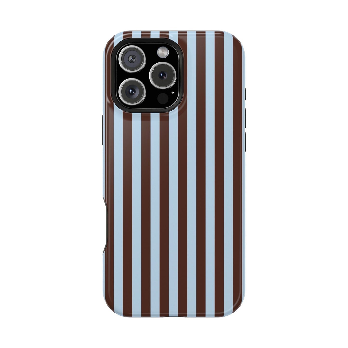 Blue Latte Stripes iPhone Case