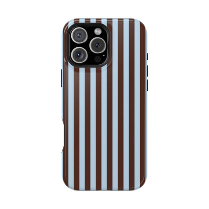 Blue Latte Stripes iPhone Case