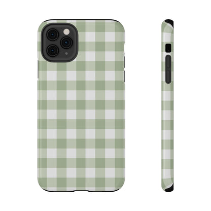 Green Gingham iPhone Case