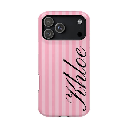 Personalized Bubblegum Stripes iPhone Case