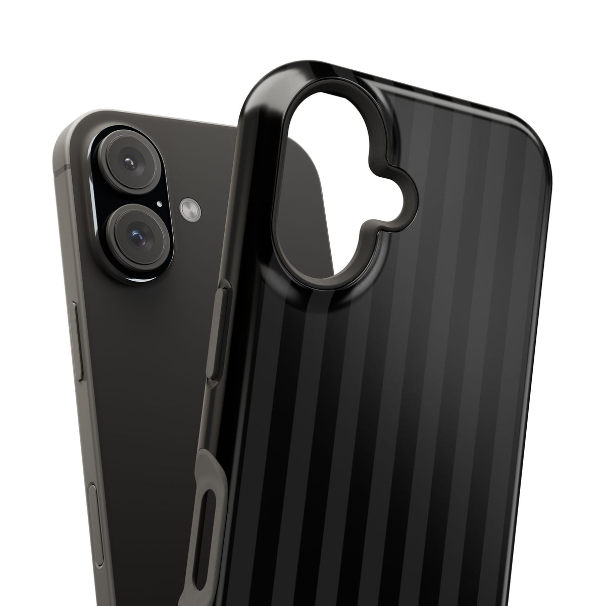 Custom Initials Black Stripes iPhone Case