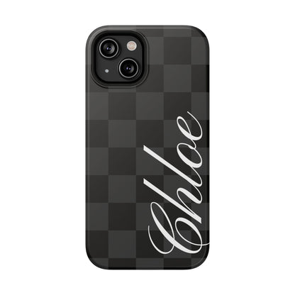 Custom Black Checkered iPhone Case