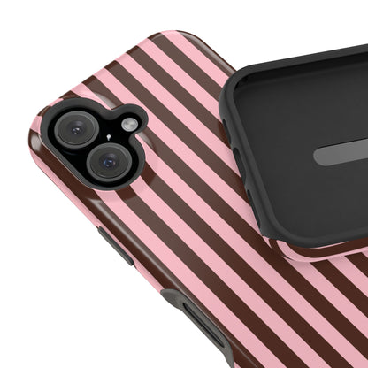 Pink Latte Stripes iPhone Case