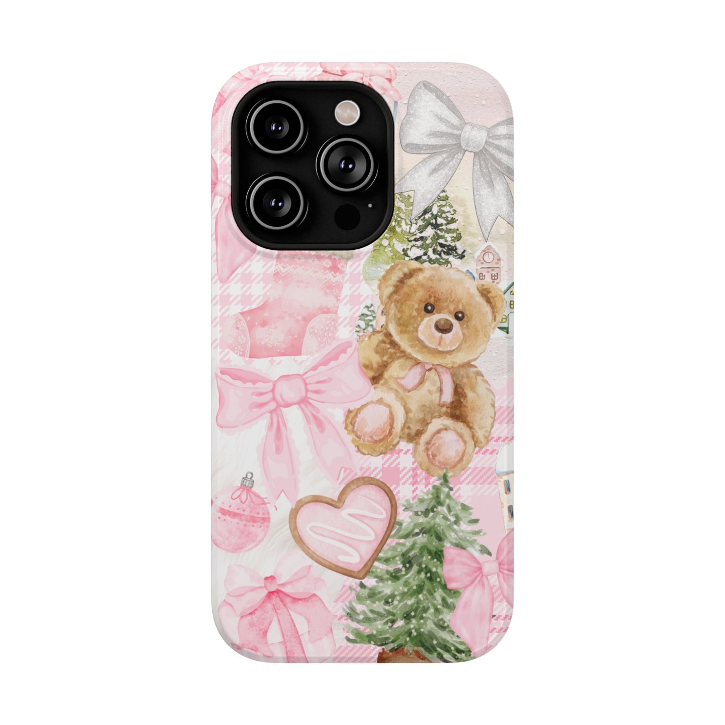 Pink Christmas Collage iPhone Case