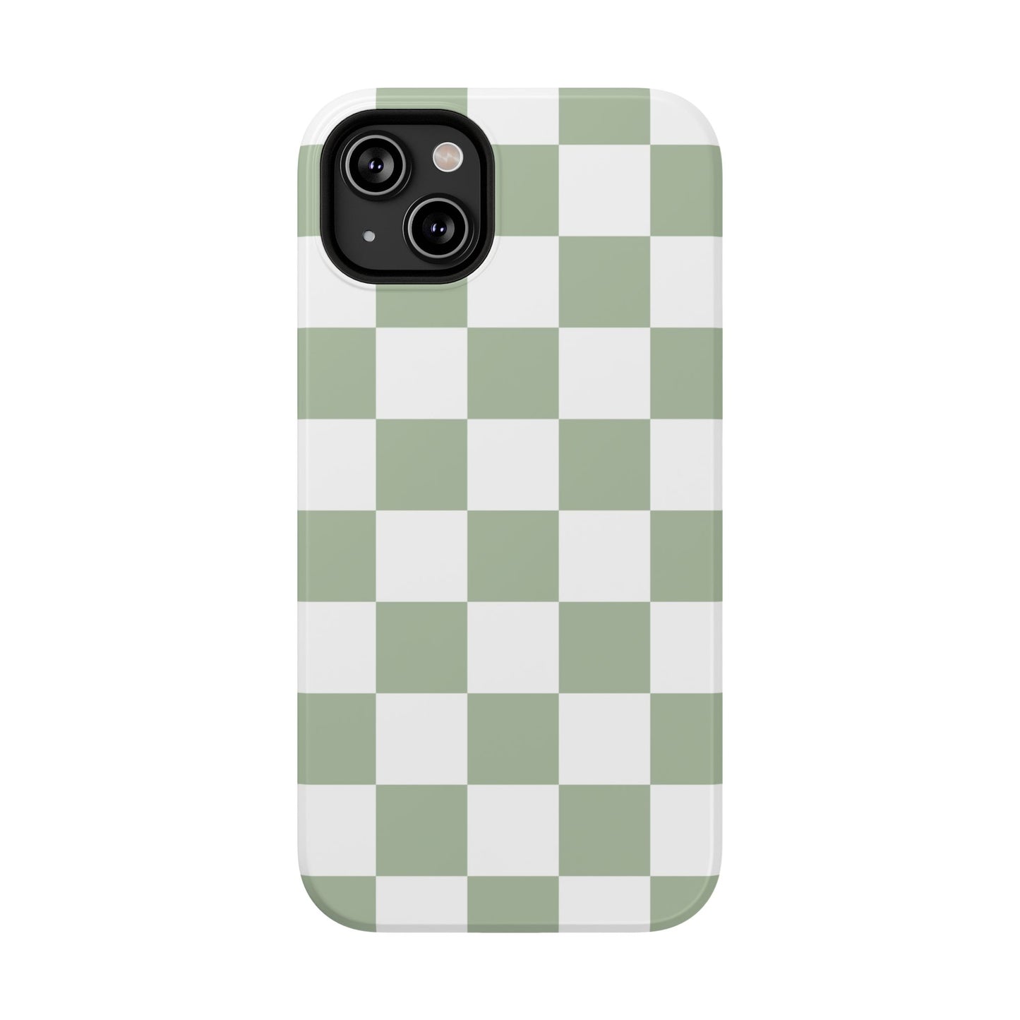 Sage Green Checkered iPhone Case