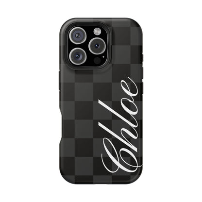 Custom Black Checkered iPhone Case