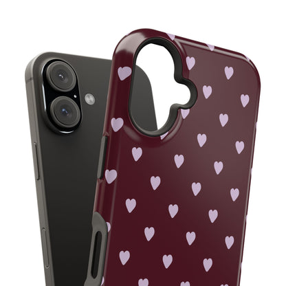 Burgundy & Purple Little Hearts iPhone Case