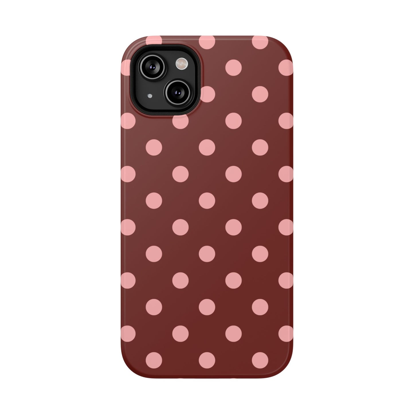 Maroon Polka Dots iPhone Case