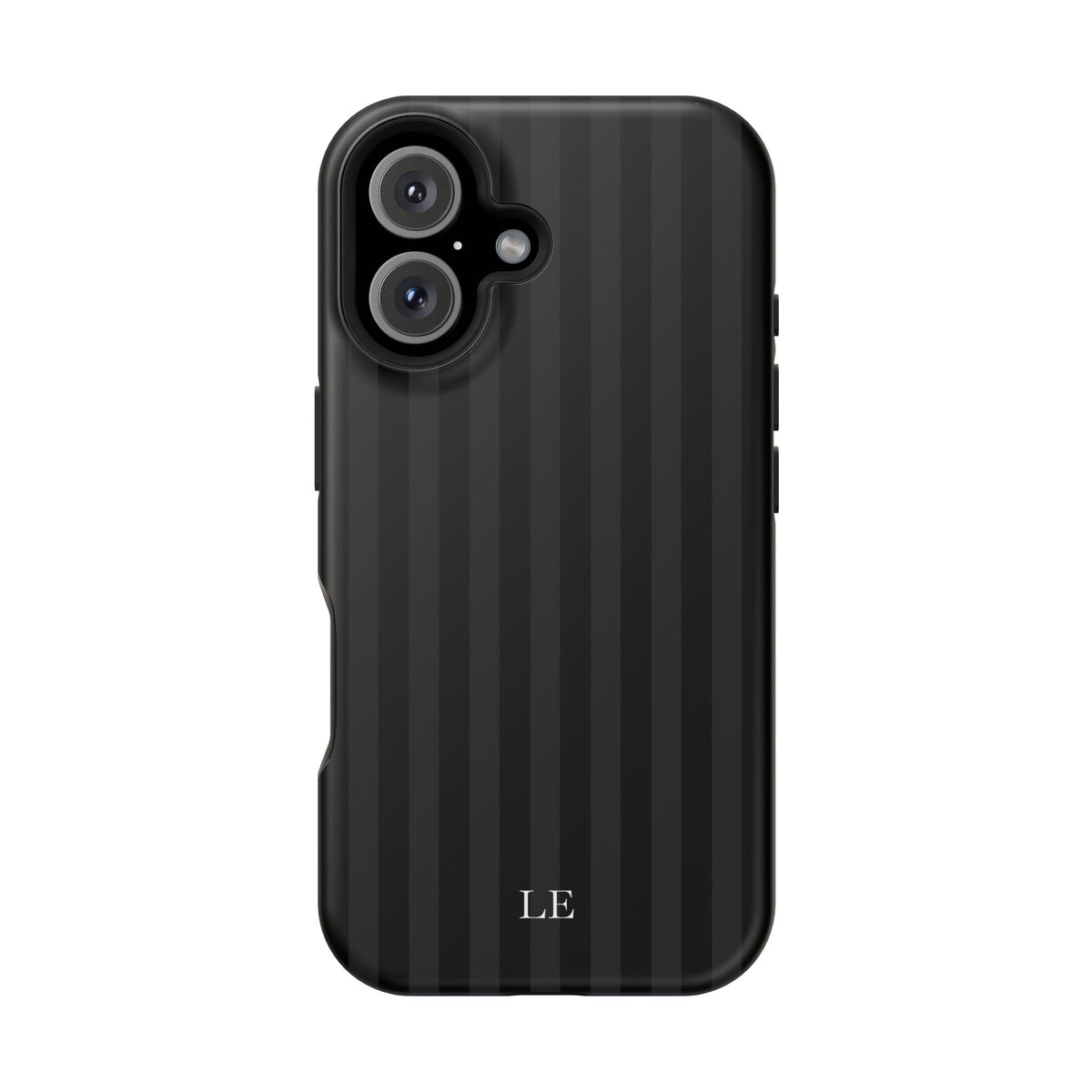 Custom Initials Black Stripes iPhone Case