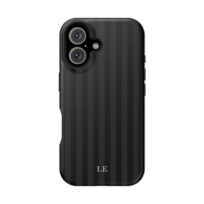 Custom Initials Black Stripes iPhone Case