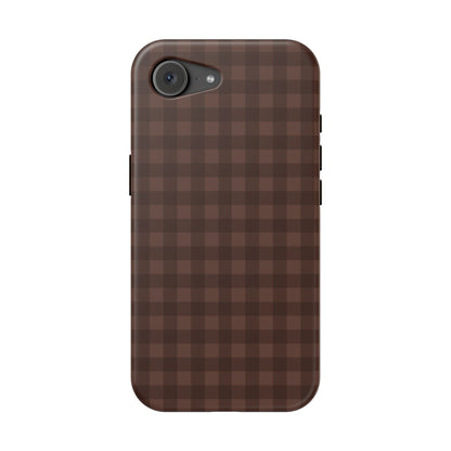 Brown Gingham iPhone Case