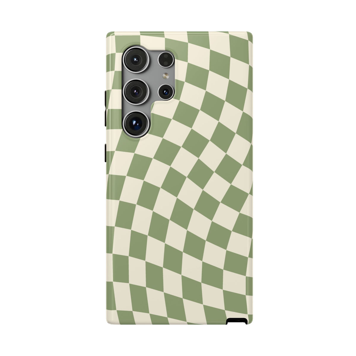 Green & Beige Wavy Checkered Samsung Case