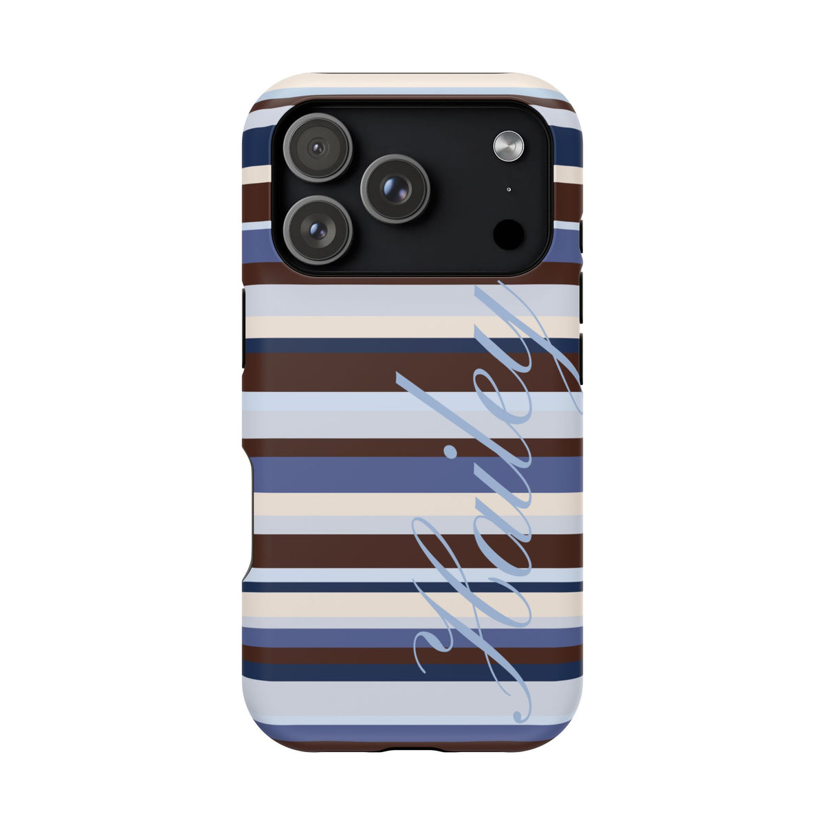 Custom Blueberry Mocha Stripes iPhone Case