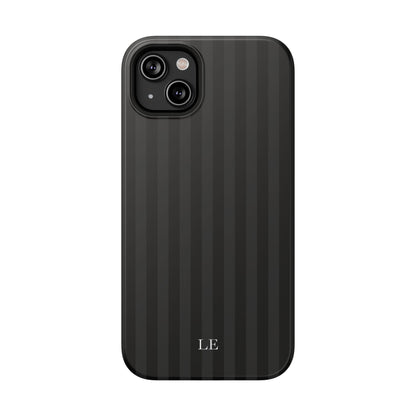 Custom Initials Black Stripes iPhone Case