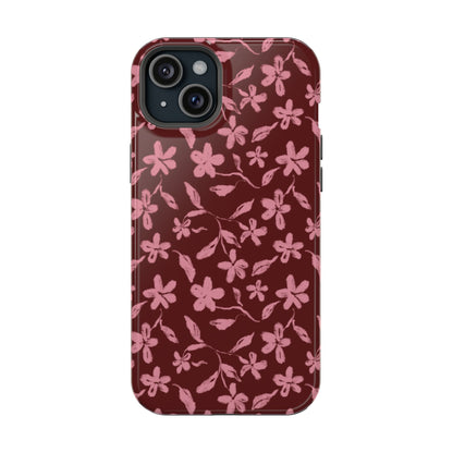 Burgundy Petals iPhone Case