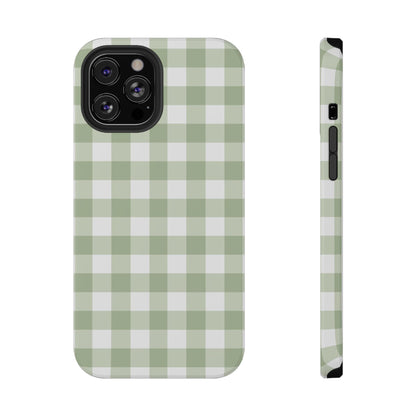Green Gingham iPhone Case