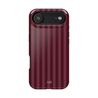 Custom Burgundy Stripes iPhone Case
