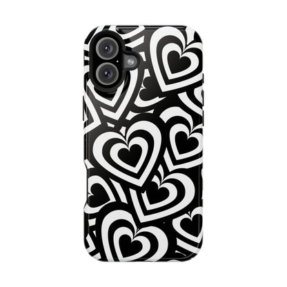 Black & White Hearts iPhone Case