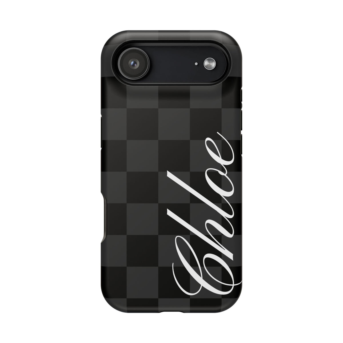 Custom Black Checkered iPhone Case