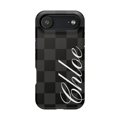 Custom Black Checkered iPhone Case