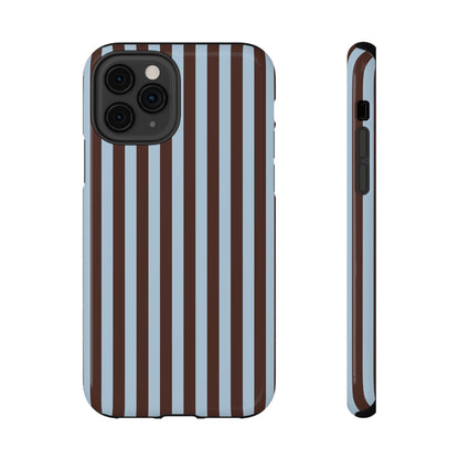 Blue Latte Stripes iPhone Case