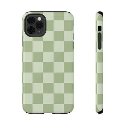 Green & Light Green Checkered iPhone Case