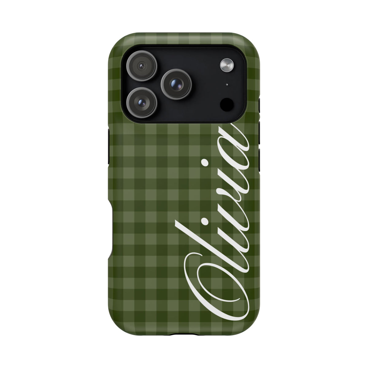 Custom Green Gingham iPhone Case