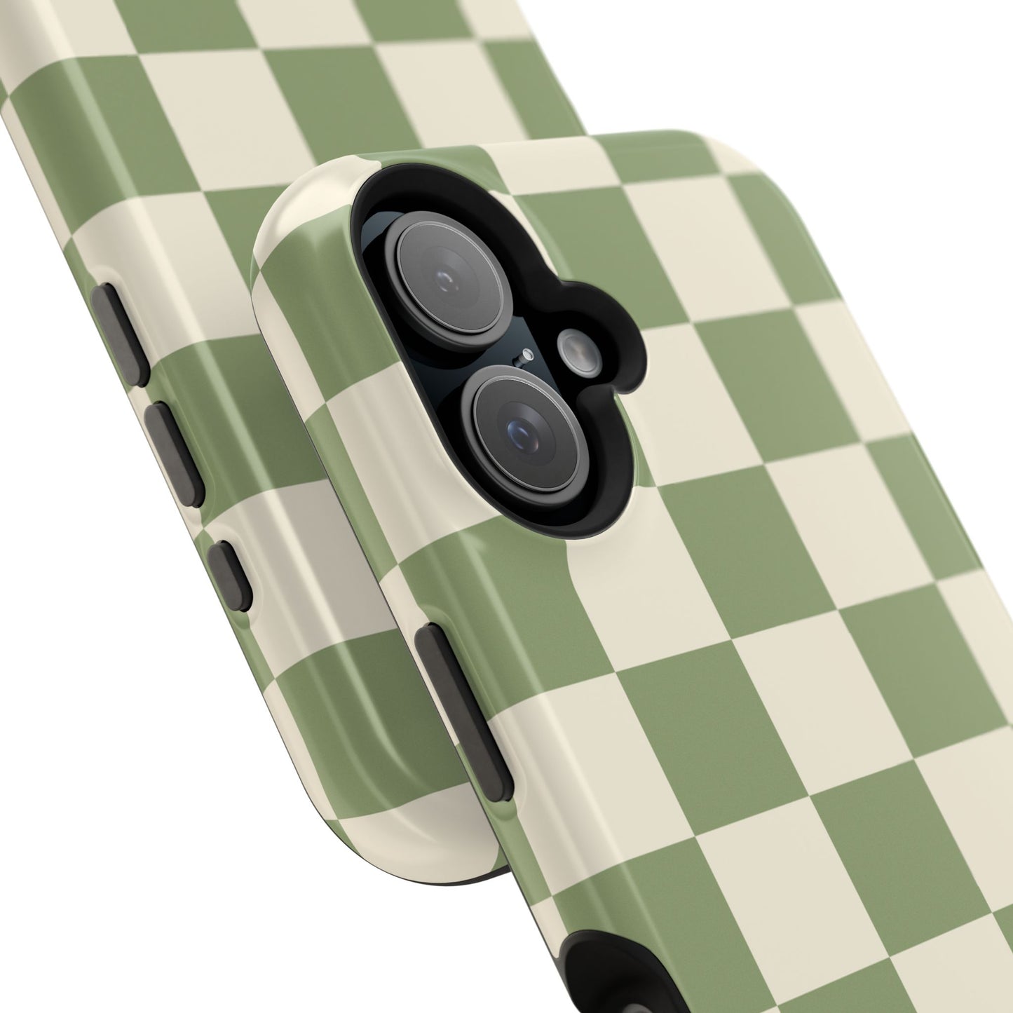 Green & Beige Checkered iPhone Case