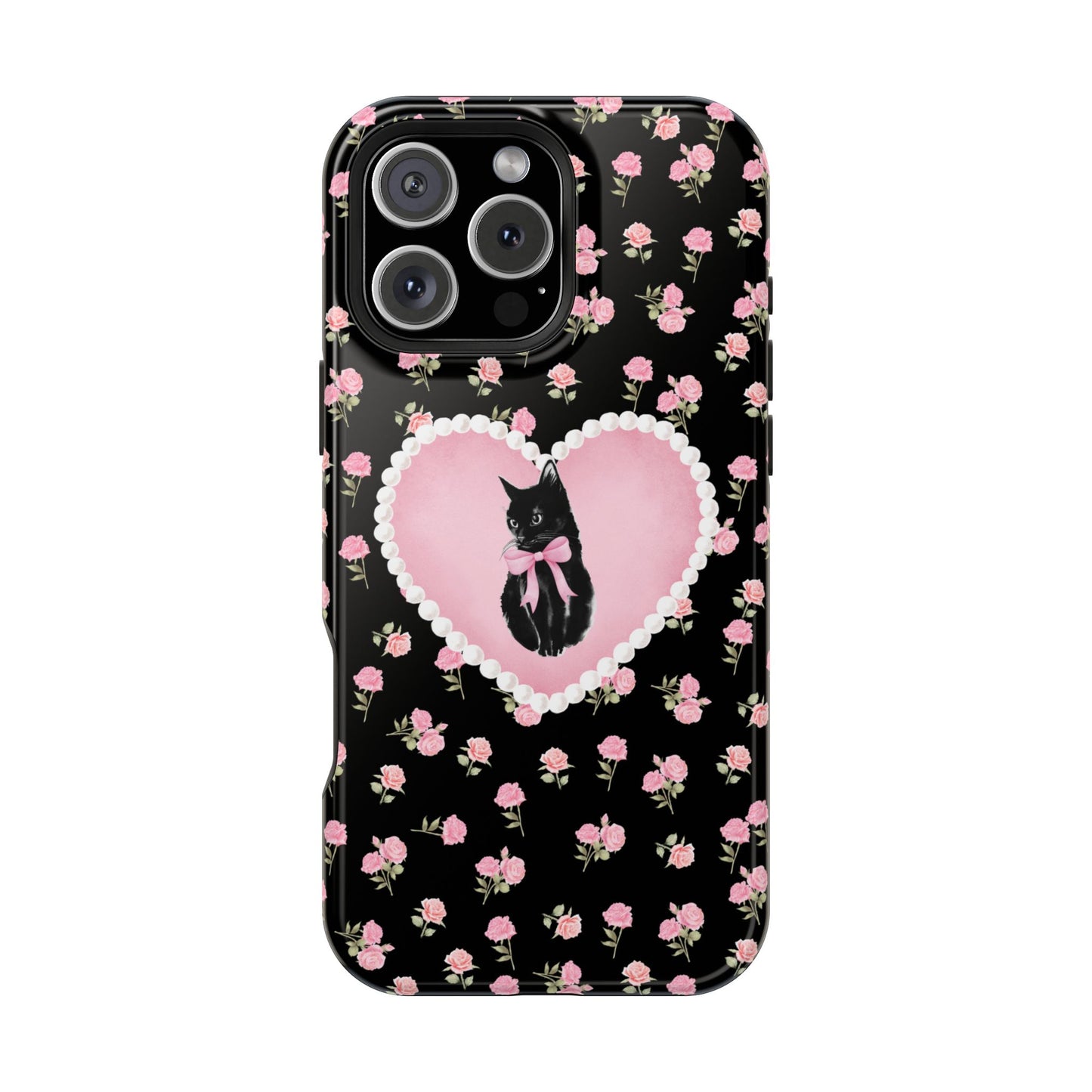 Black Féline Roses iPhone Case
