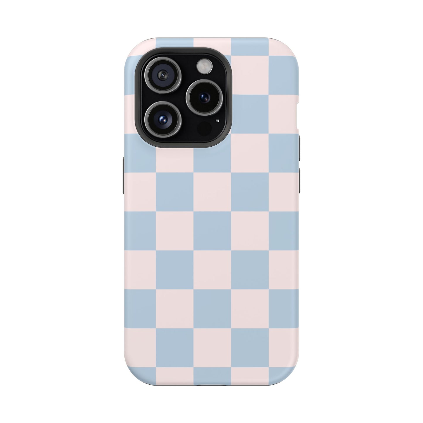 Light Pink & Blue Checkered iPhone Case