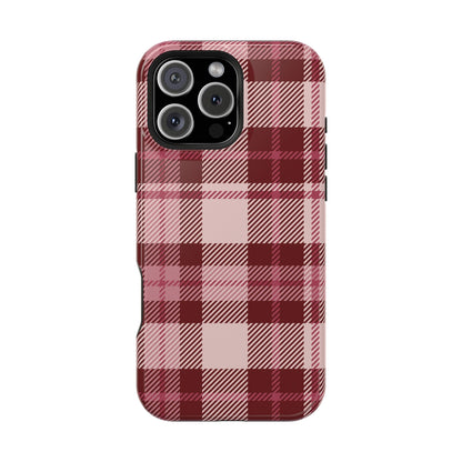 Burgundy Plaid iPhone Case