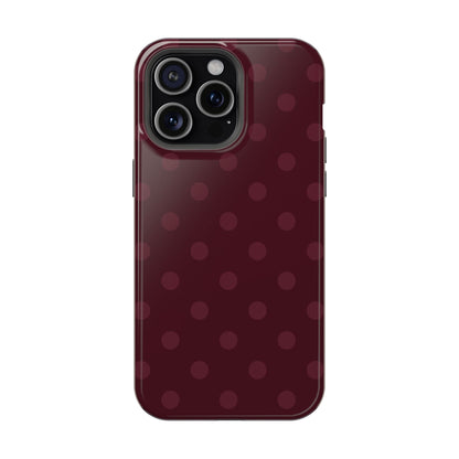 Burgundy Polka Dots iPhone Case