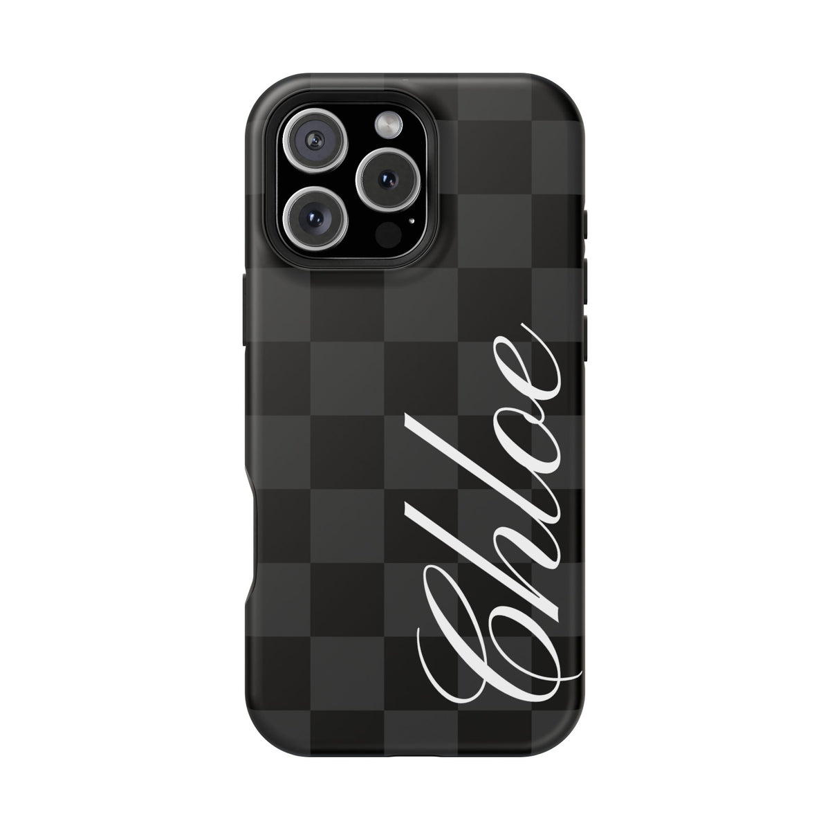 Custom Black Checkered iPhone Case
