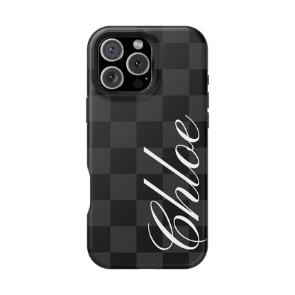 Custom Black Checkered iPhone Case