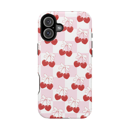 Cherry Bows Coquette iPhone Case