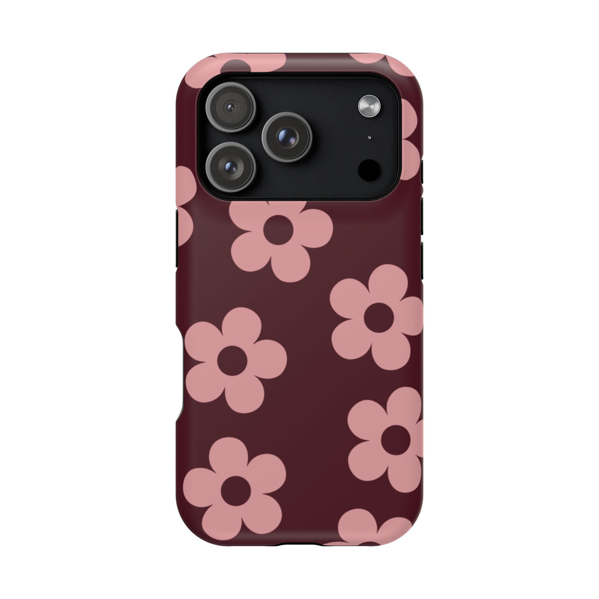 Burgundy & Pink Flowers iPhone Case