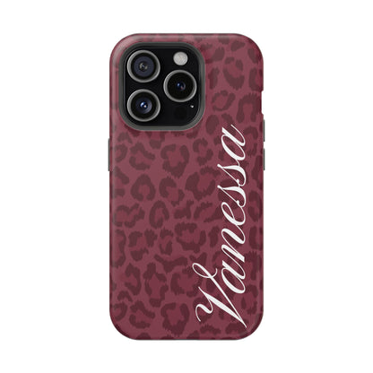 Custom Burgundy Leopard iPhone Case