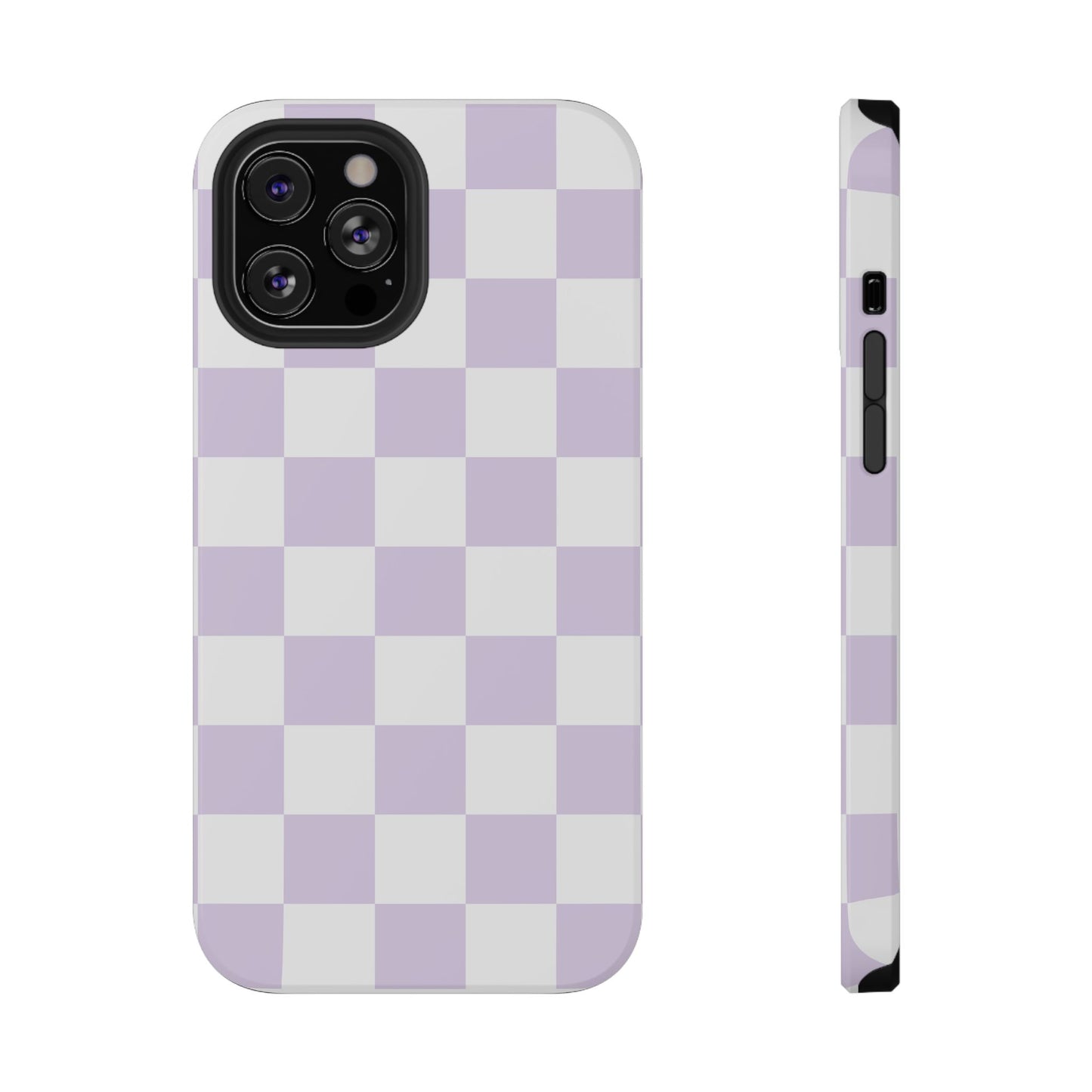 Pastel Purple Checkered iPhone Case