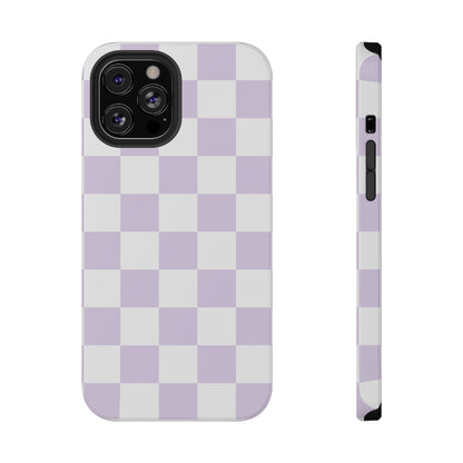 Pastel Purple Checkered iPhone Case