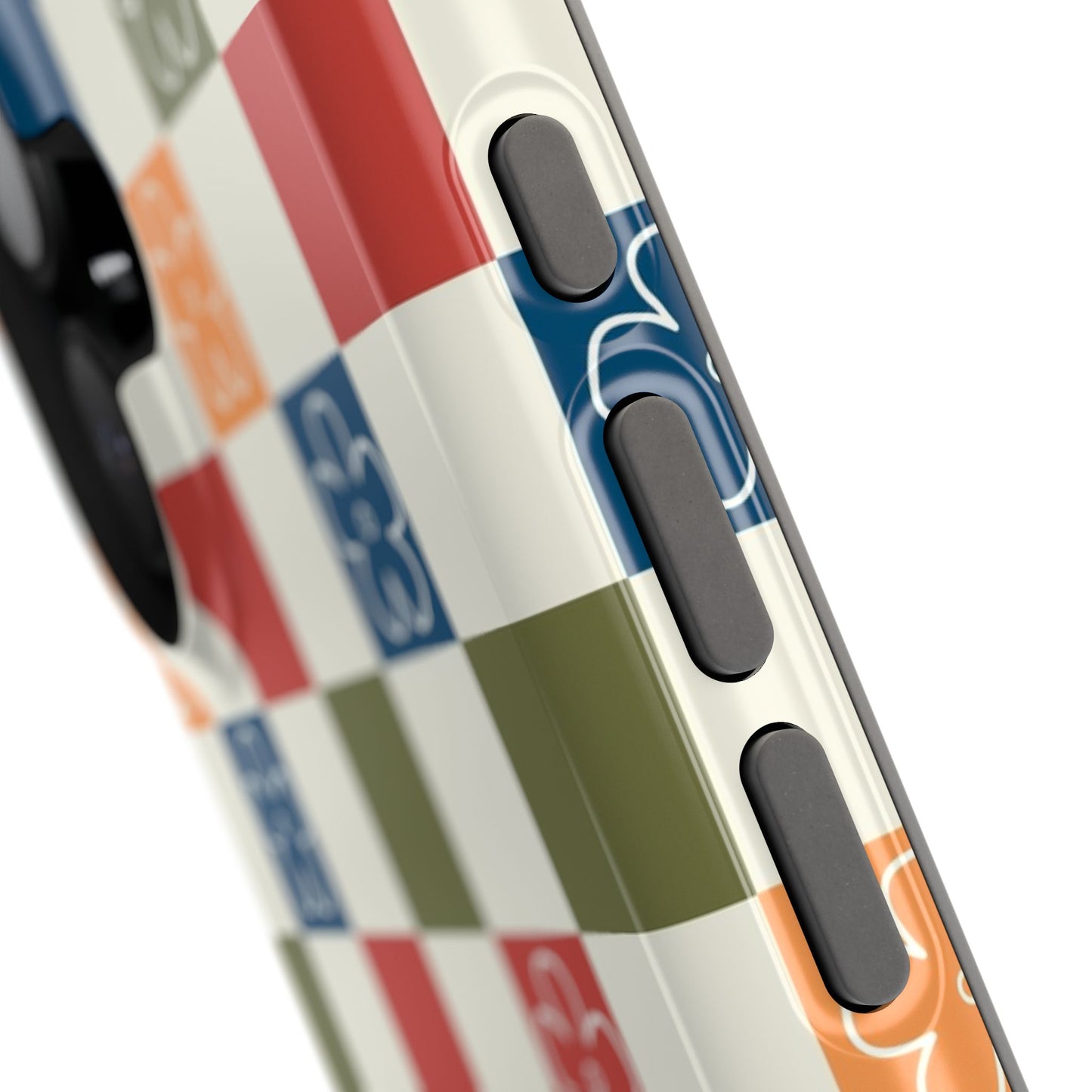 Vintage Flowers Checkered iPhone Case