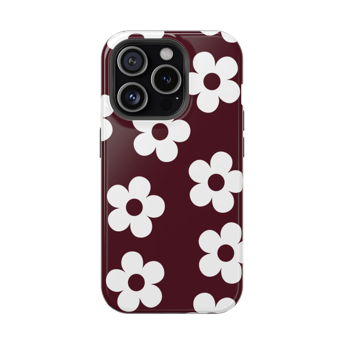 Burgundy Flowers iPhone Case