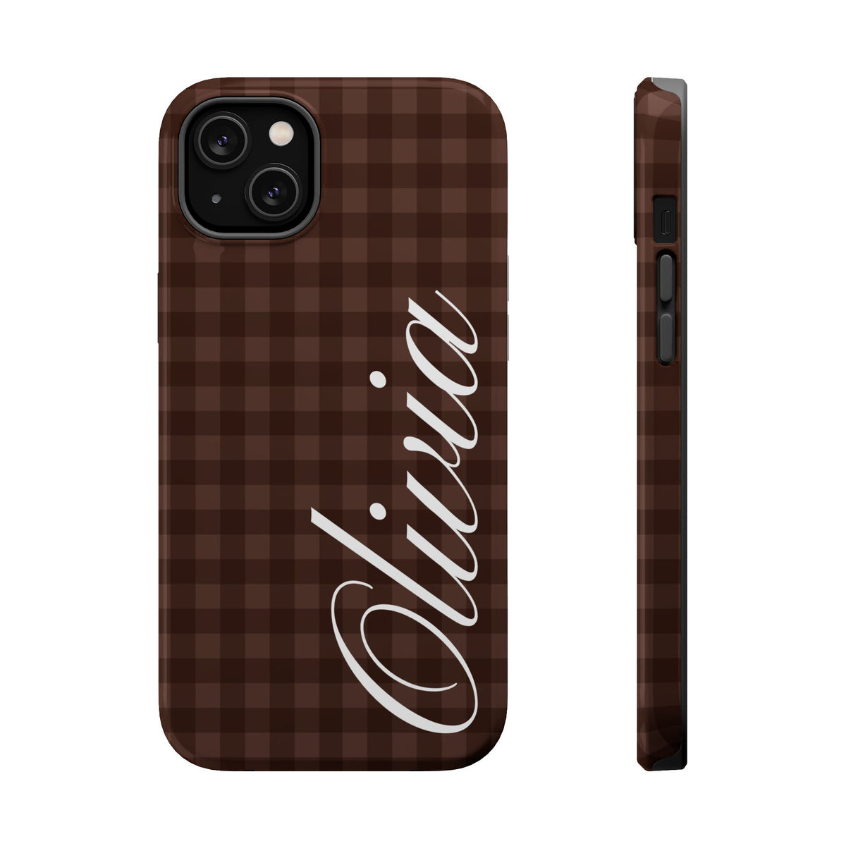 Custom Brown Gingham iPhone Case