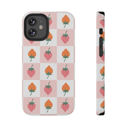 Strawberry Checkered iPhone Case