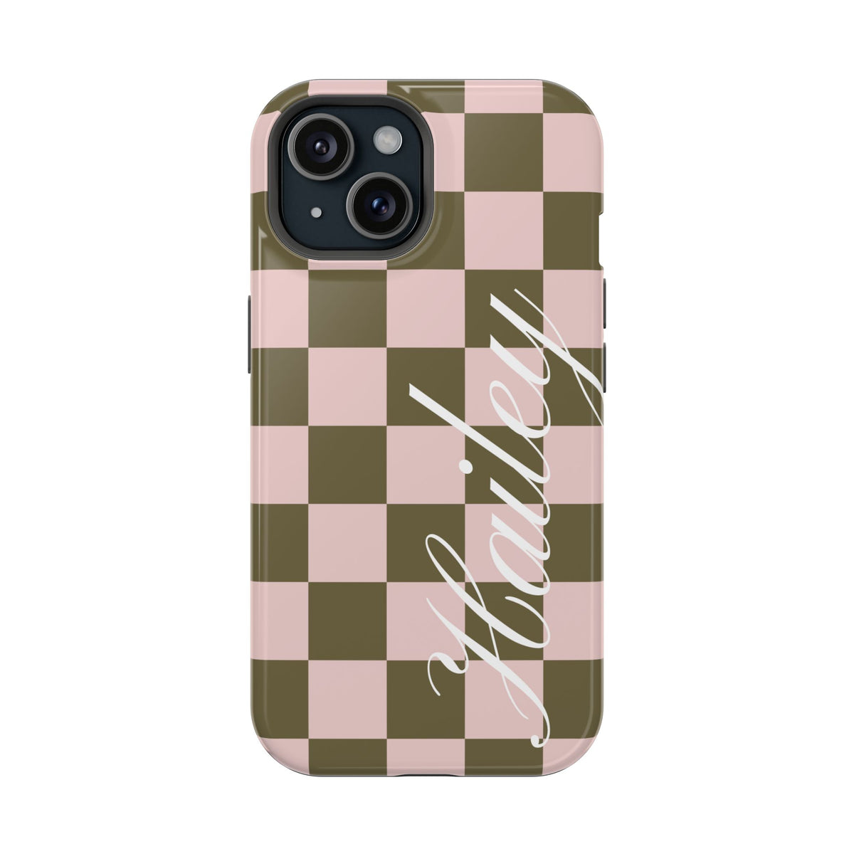 Custom Pistachio Checkered iPhone Case