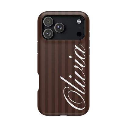 Custom Mocha Stripes iPhone Case