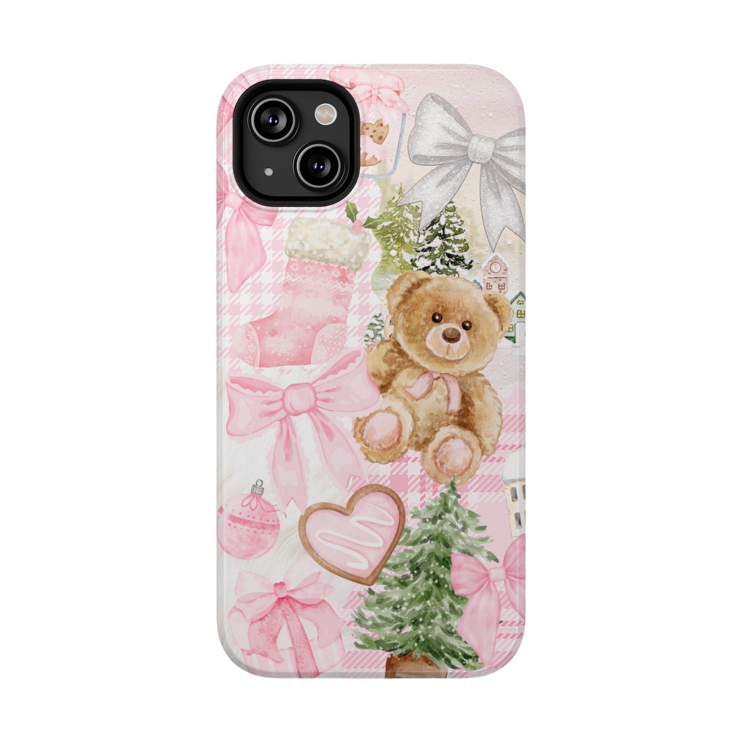 Pink Christmas Collage iPhone Case