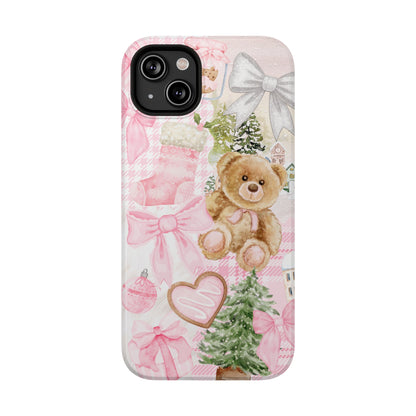 Pink Christmas Collage iPhone Case