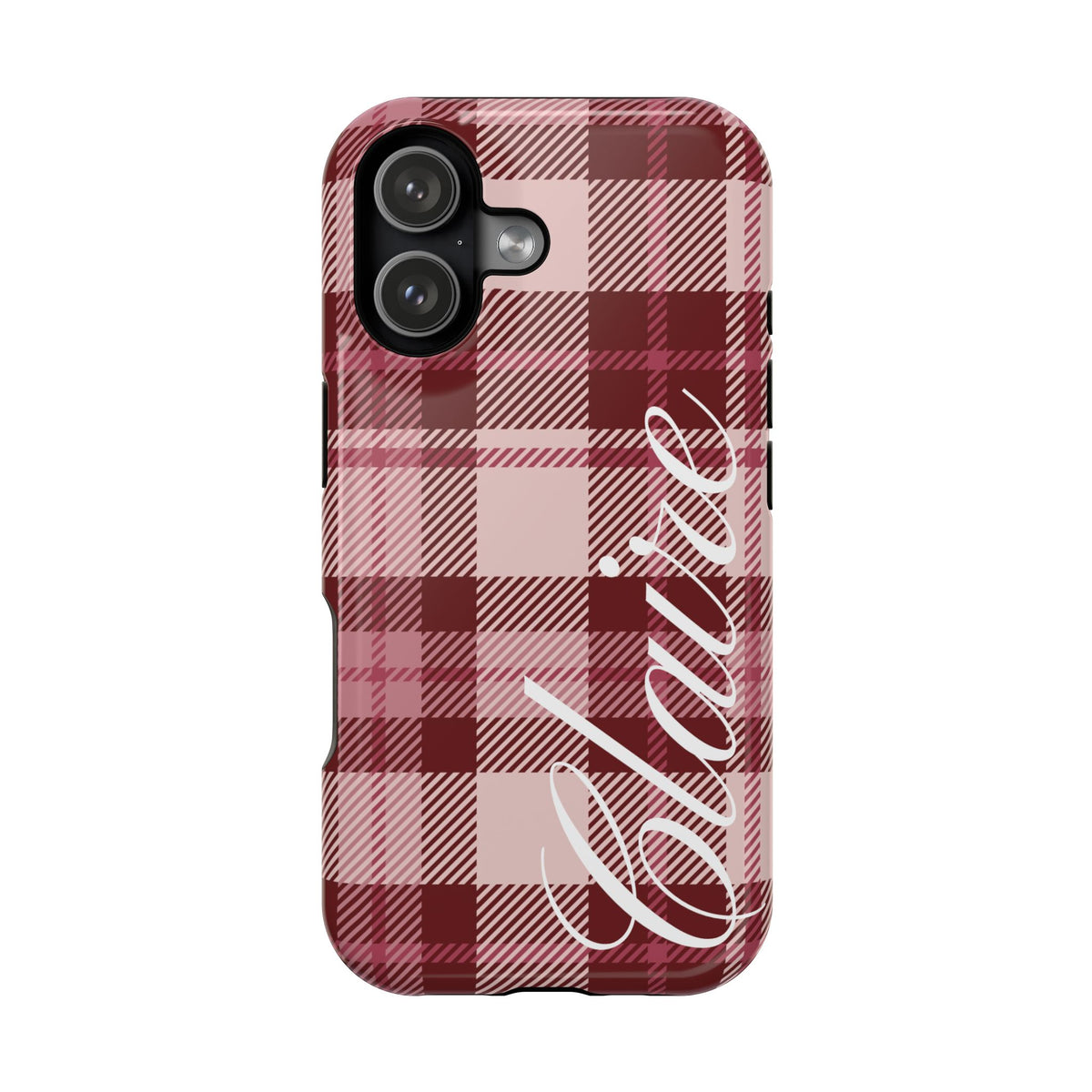Custom Burgundy Plaid iPhone Case