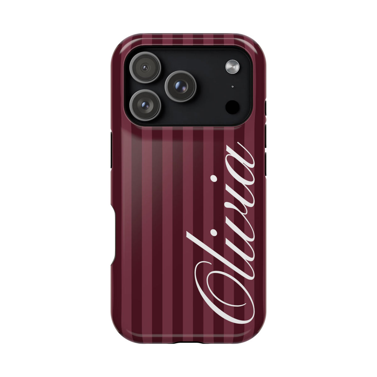 Custom Burgundy Stripes iPhone Case