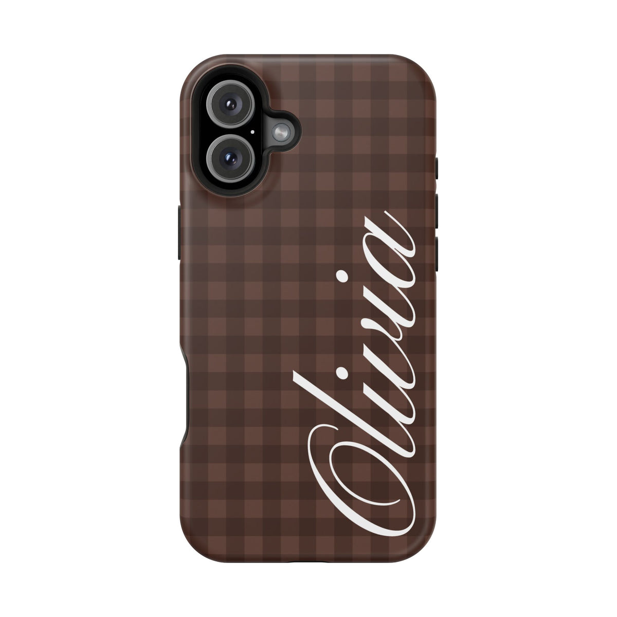 Custom Brown Gingham iPhone Case